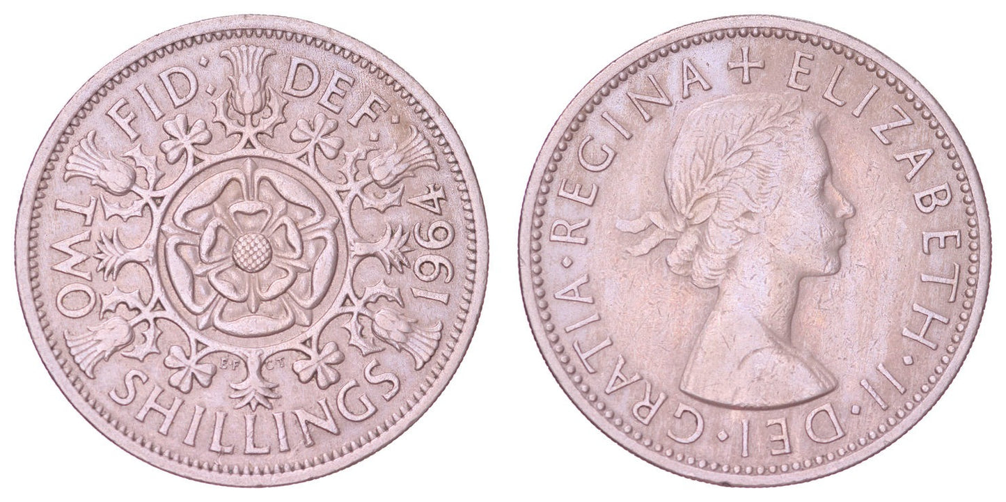 GREAT BRITAIN 2 shillings 1964 VF+