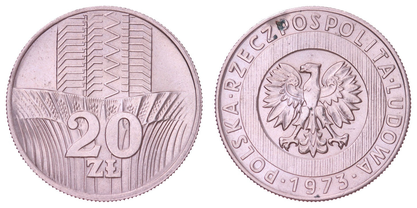 POLAND 20 zlotych 1973 XF-