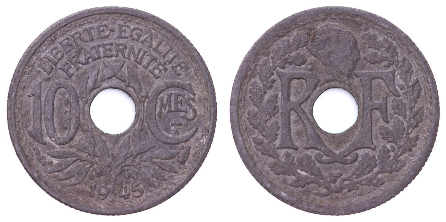 FRANCE 10 centimes 1945 VF
