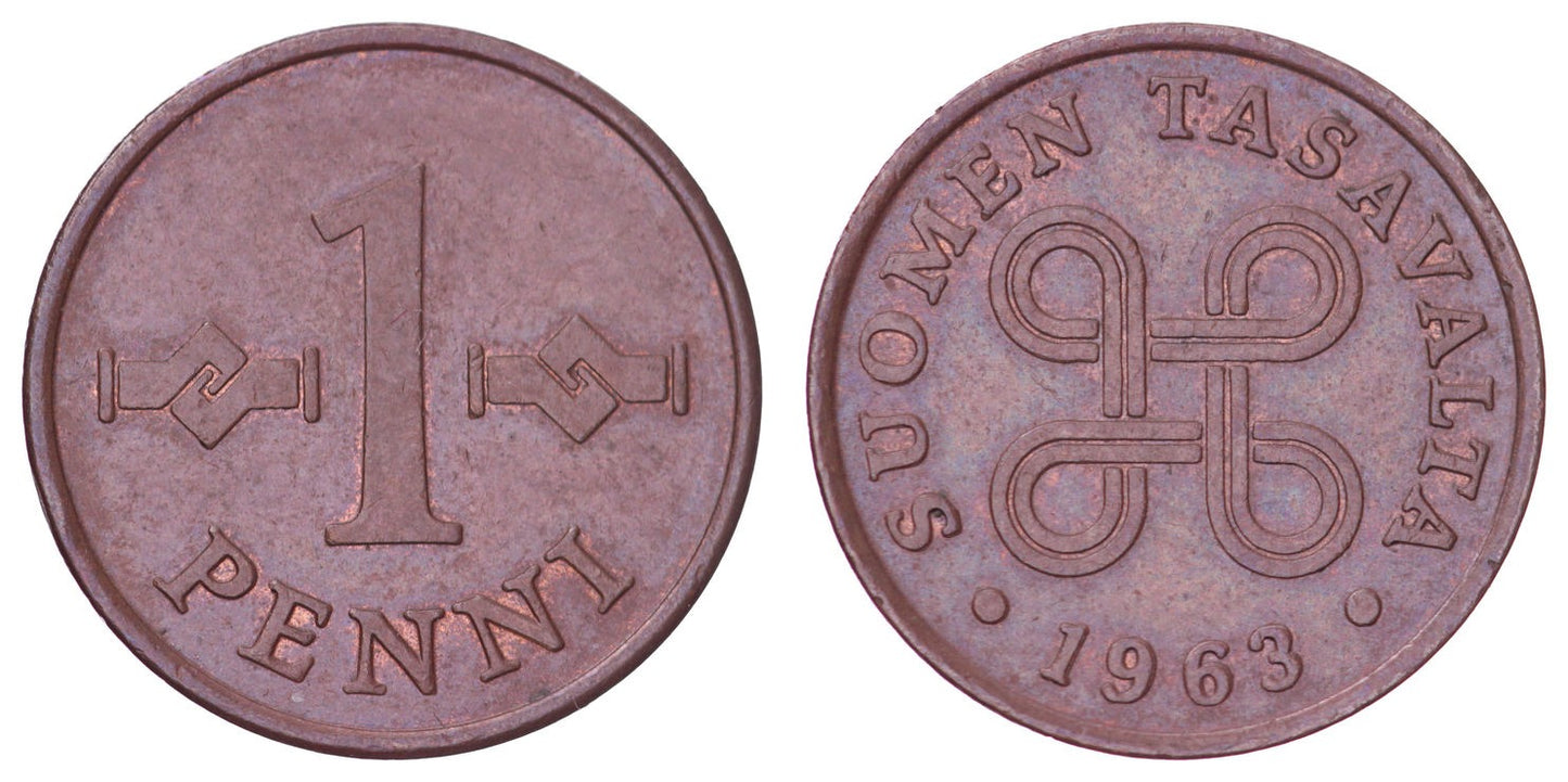FINLAND 1 penni 1963 VF