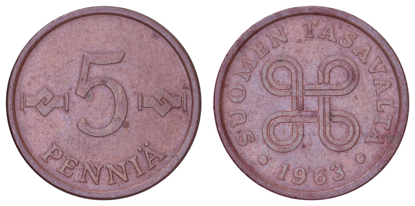 FINLAND 5 pennia 1963 VF