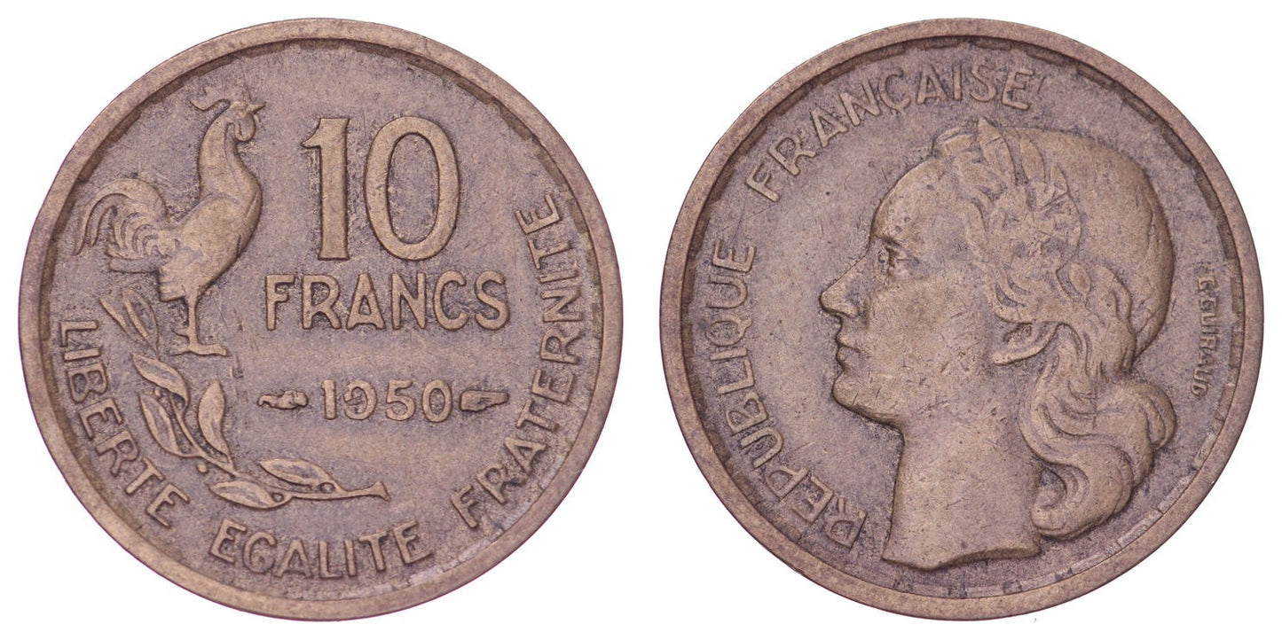 FRANCE 10 francs 1950 VF