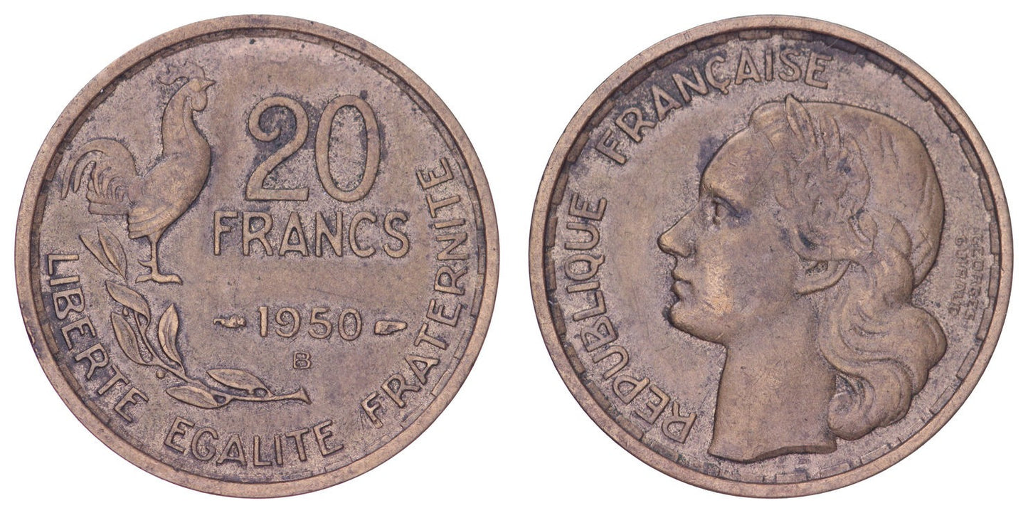 FRANCE 20 francs 1950B VF