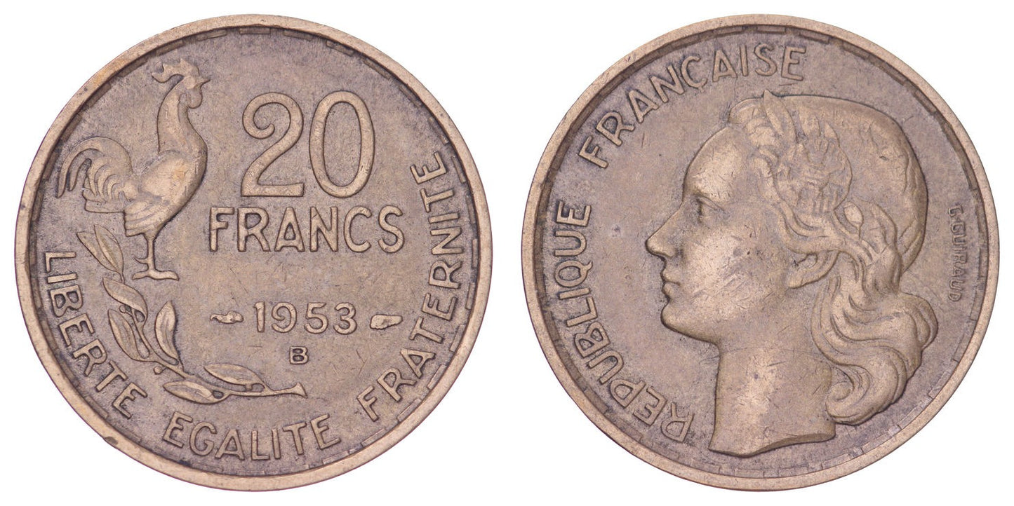 FRANCE 20 francs 1953B VF