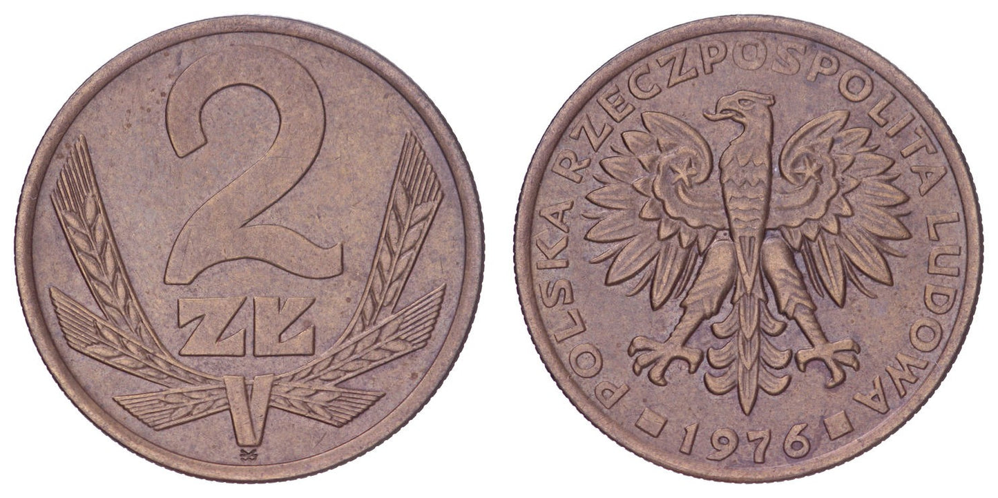 POLAND 2 zlotych 1976 XF