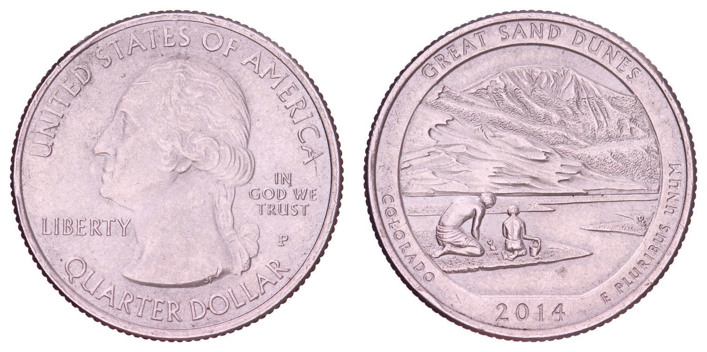 UNITED STATES OF AMERICA 1/4 dollar 2014P / Great Sand Dunes National Park / XF