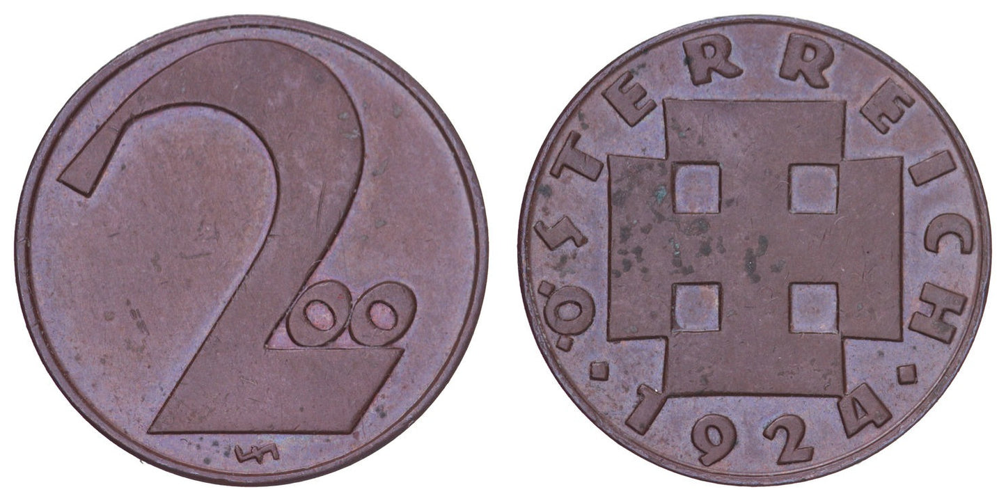 AUSTRIA 200 kronen 1924 VF+