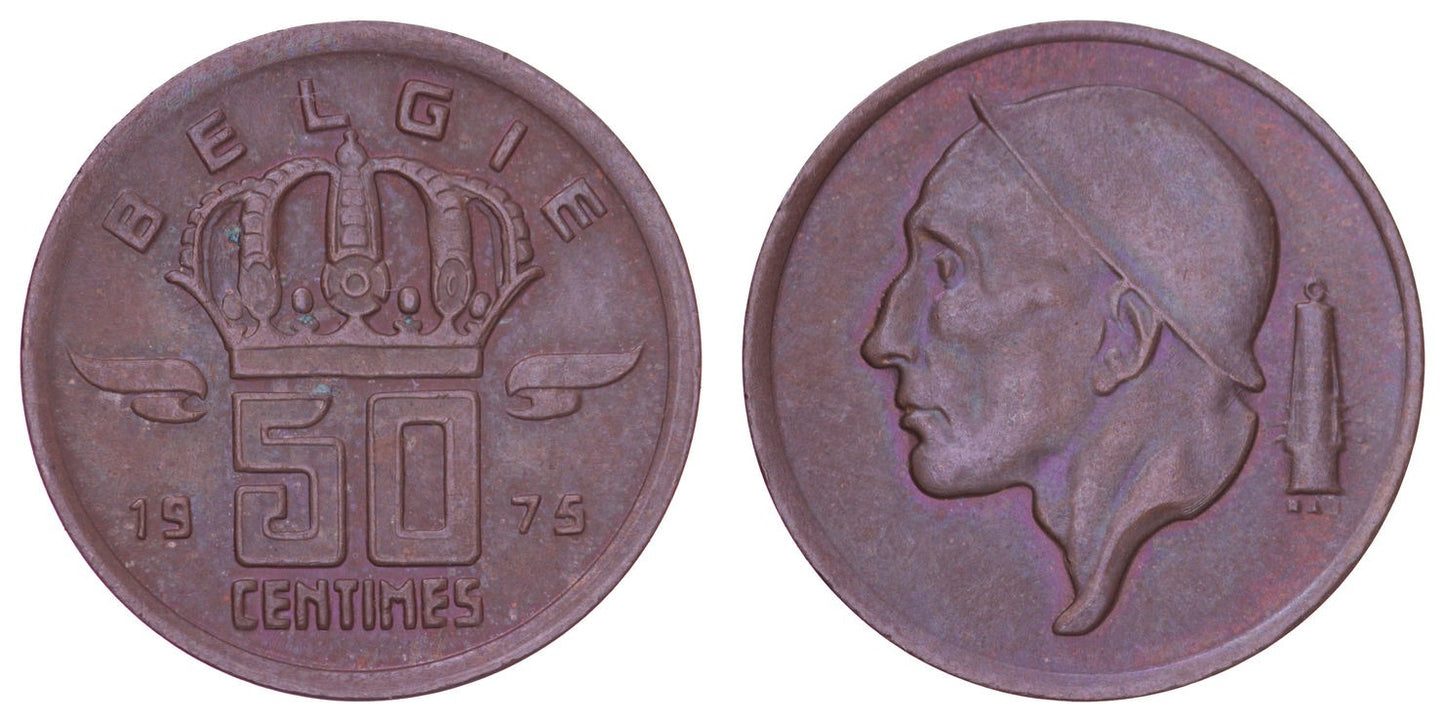 BELGIUM 50 centimes 1975 / Dutch text / VF