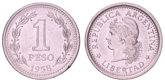 ARGENTINA 1 peso 1958 VF