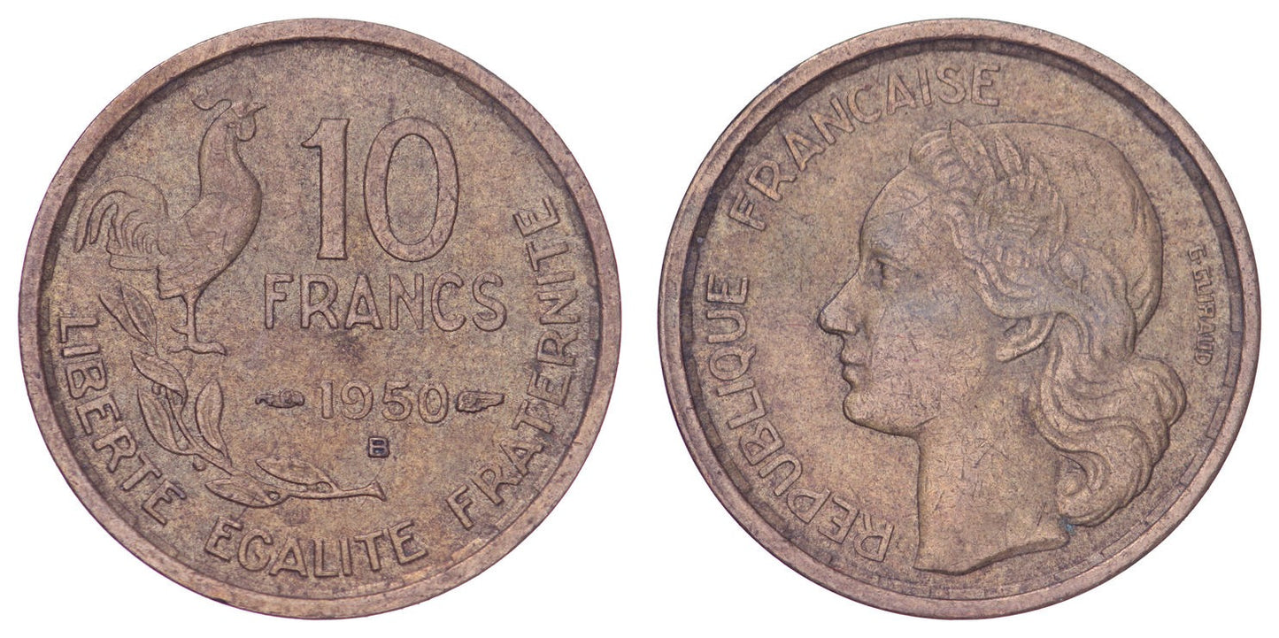 FRANCE 10 francs 1950B VF