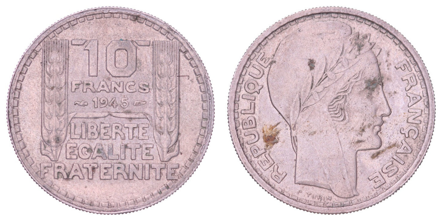 FRANCE 10 francs 1945 VF