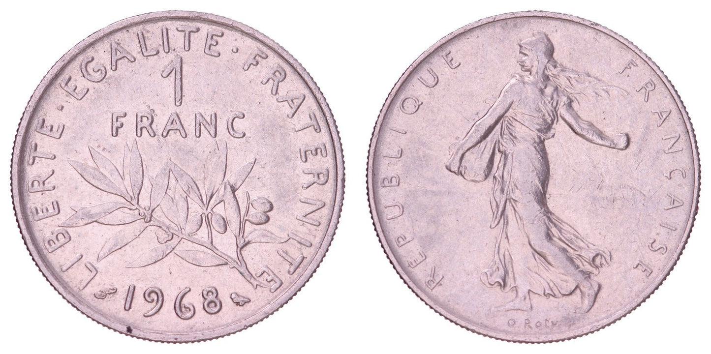 FRANCE 1 franc 1968 VF+