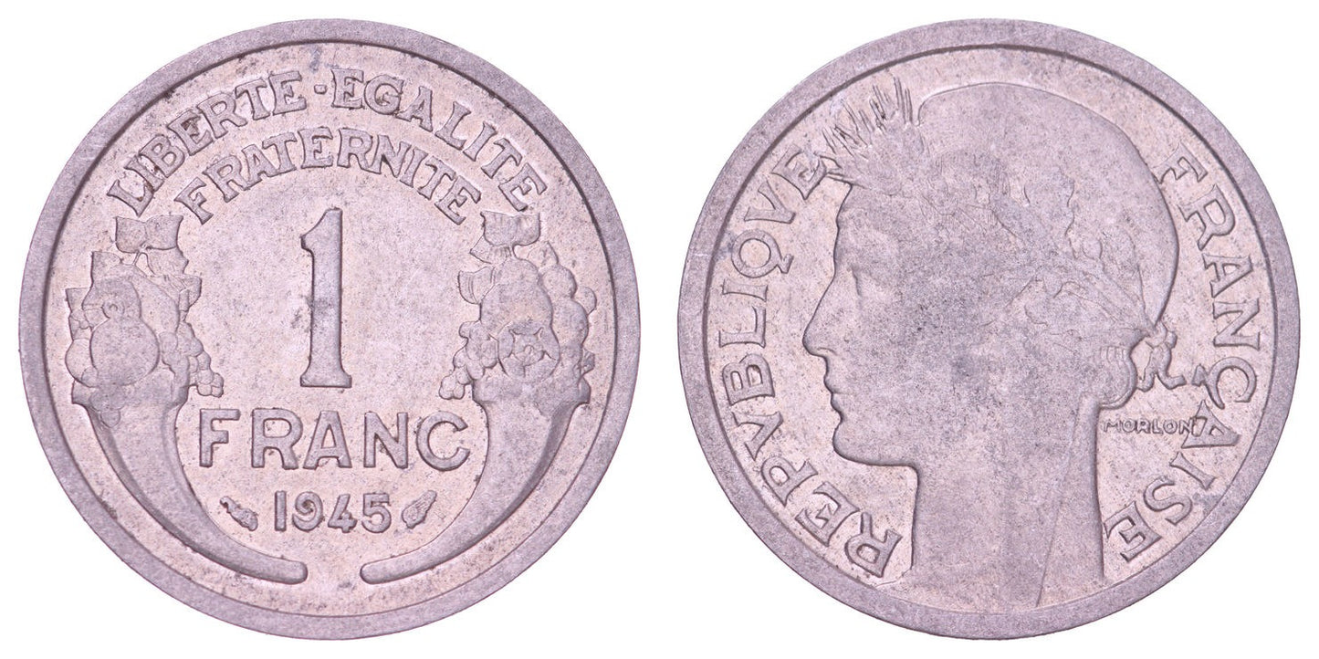 FRANCE 1 franc 1945 VF+