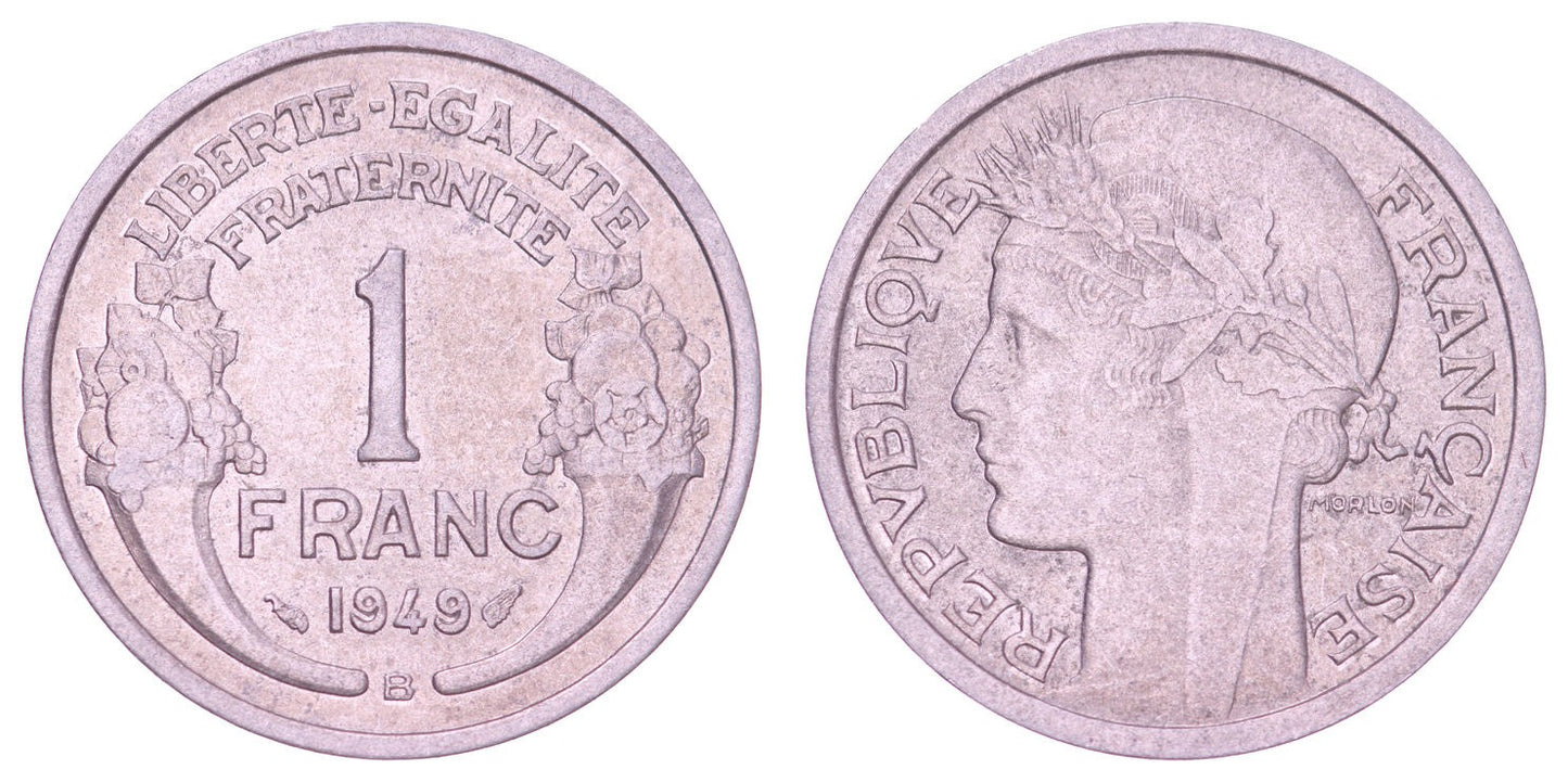 FRANCE 1 franc 1949B XF