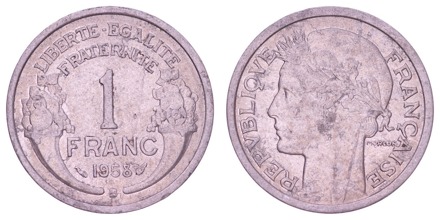 FRANCE 1 franc 1958B VF+