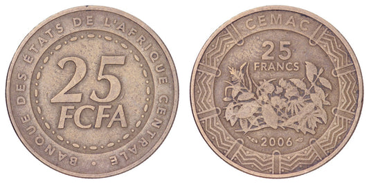 CENTRAL AFRICAN STATES 25 francs 2006 VF