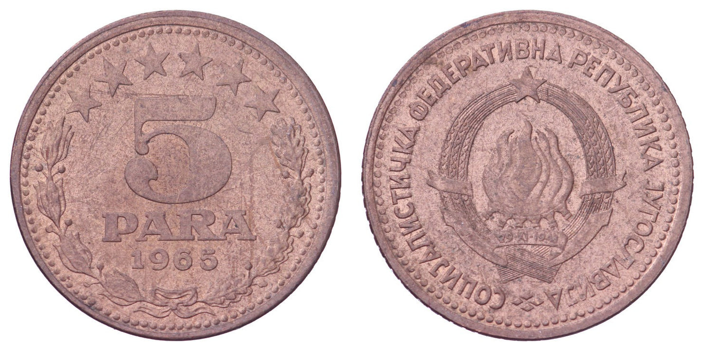 YUGOSLAVIA 5 para 1965 / Small 5 / XF-