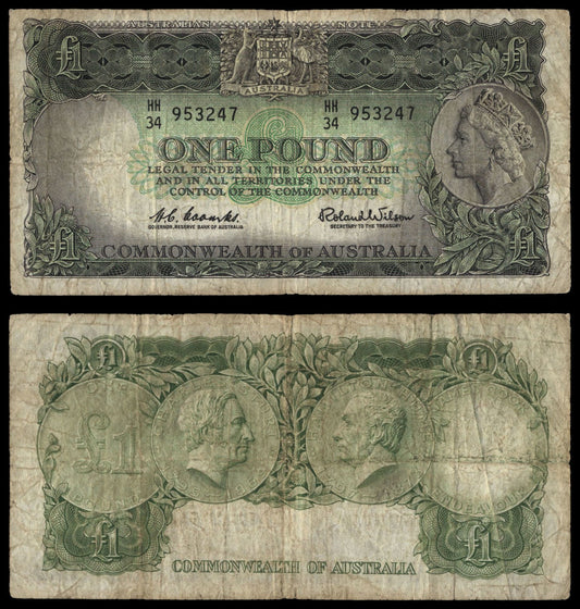 AUSTRALIA 1 pound ND(1953-1960) / Commonwealth Bank / VF-