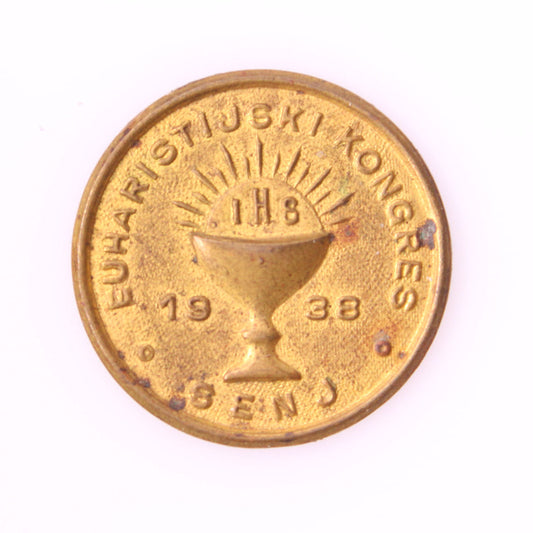 CROATIA Catholic Eucharistical Congress in Senj, 1938 / vintage lapel pin / pin missing