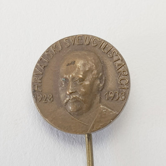 CROATIA Stjepan Radić / Croatian University Students Union / 1928-1938 / vintage lapel pin