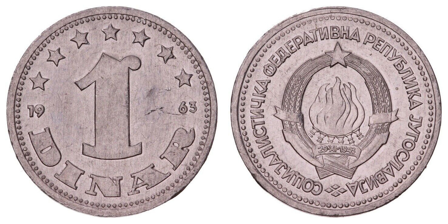 YUGOSLAVIA 1 dinar 1963 UNC-