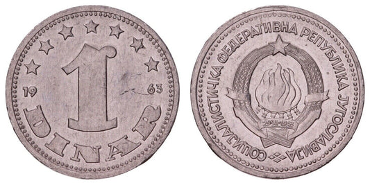 YUGOSLAVIA 1 dinar 1963 UNC-