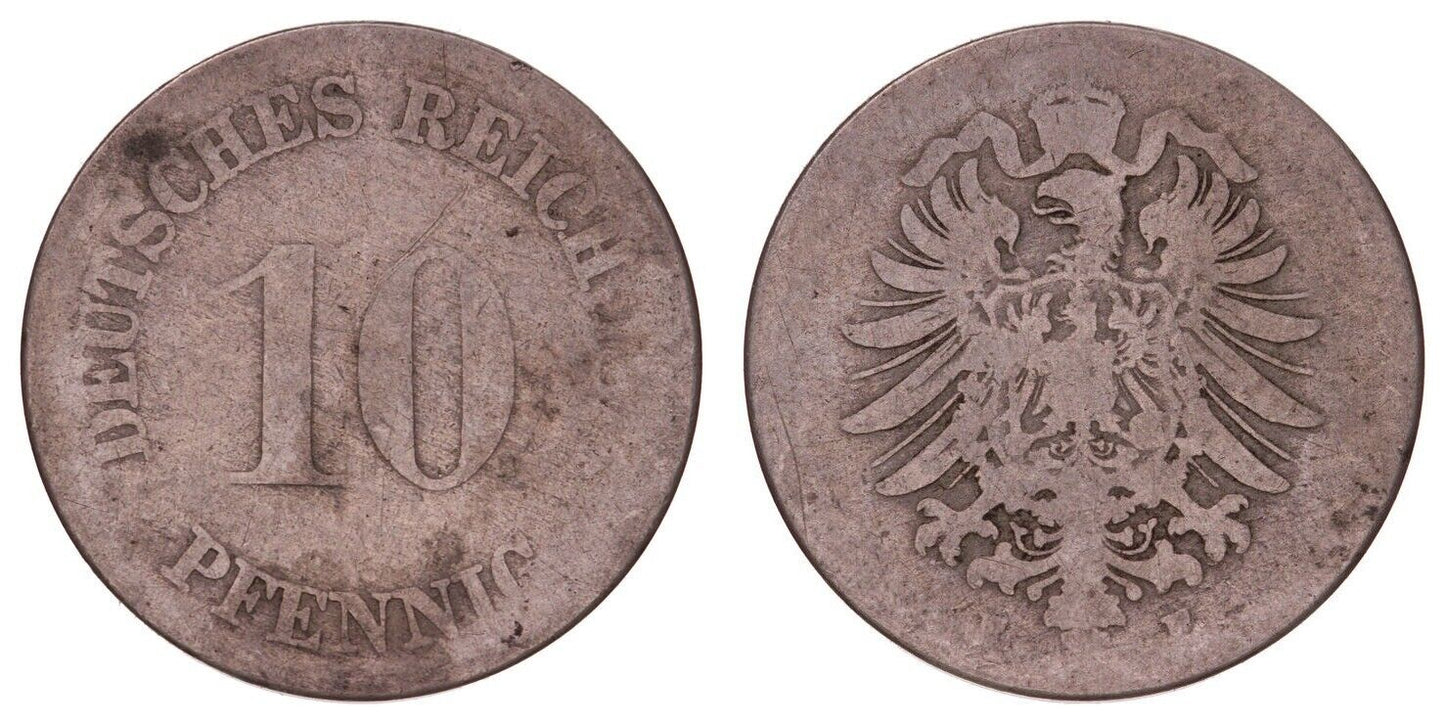 GERMANY 10 pfennig [?]F F+