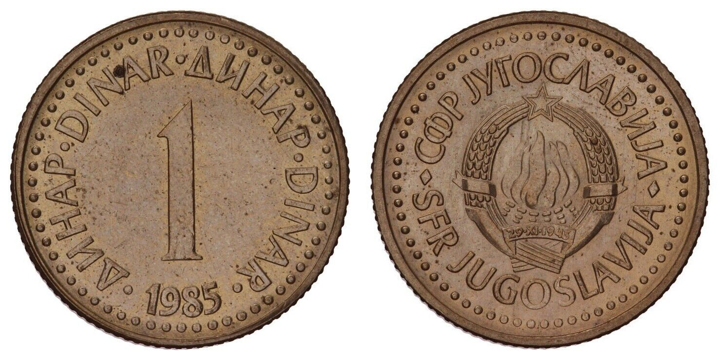 YUGOSLAVIA 1 dinar 1985 XF