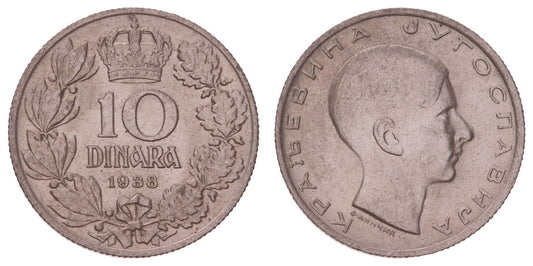 YUGOSLAVIA 10 dinara 1938 UNC-