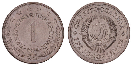 YUGOSLAVIA 1 dinar 1978 UNC