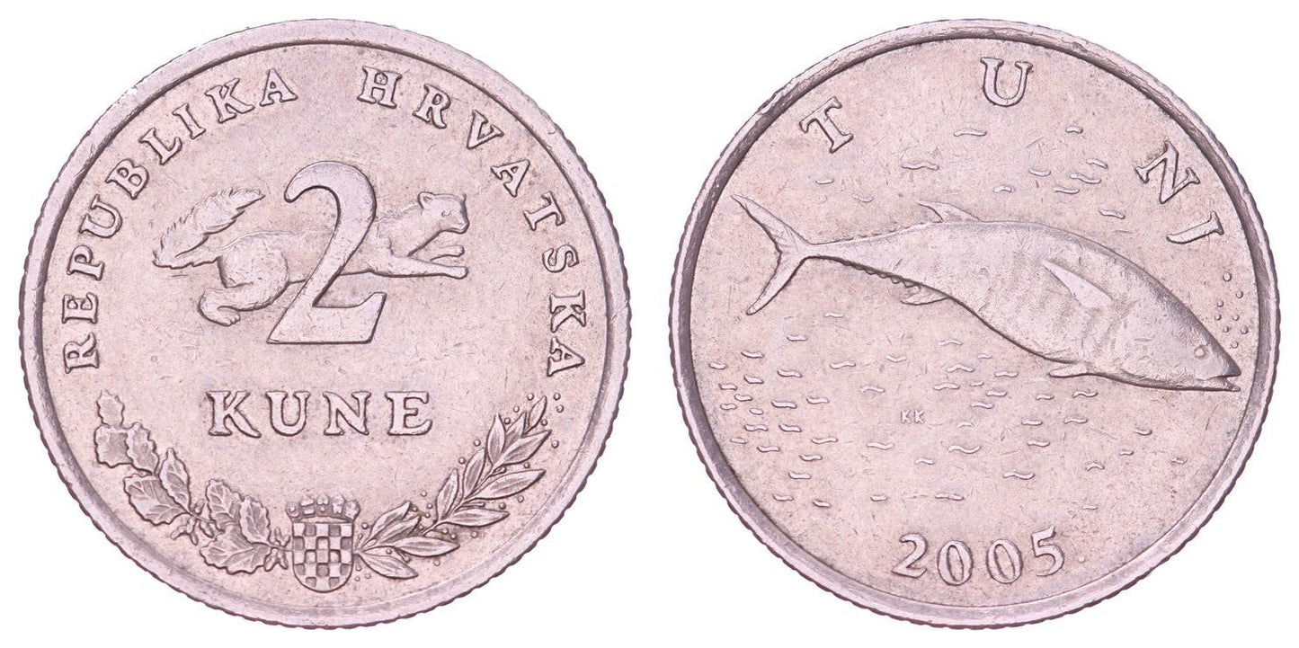 CROATIA 2 kune 2005 / Croatian text / VF
