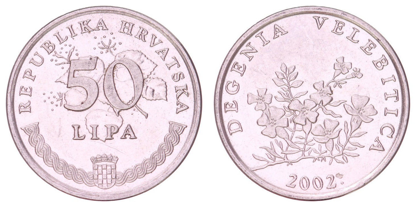 CROATIA 50 lipa 2002 / Latin text / XF-