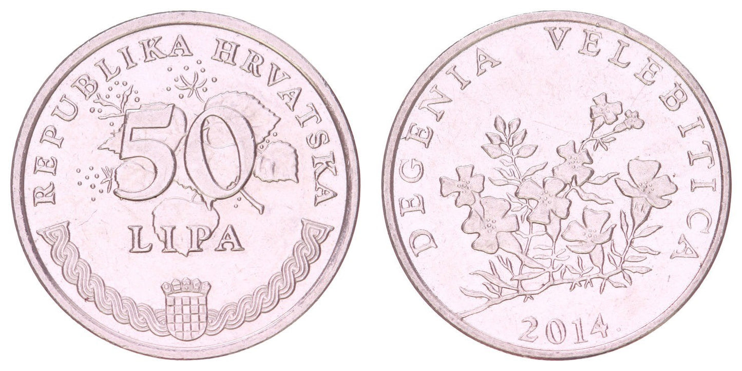 CROATIA 50 lipa 2014 / Latin text / XF