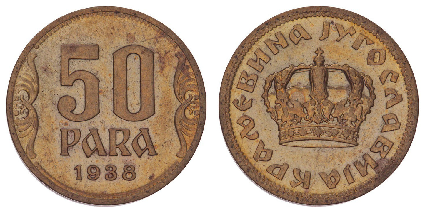 YUGOSLAVIA 50 para 1938 UNC-