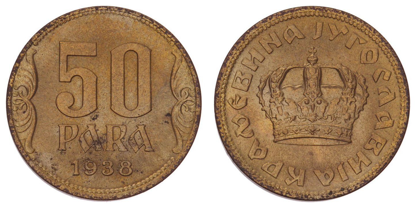 YUGOSLAVIA 50 para 1938 XF+