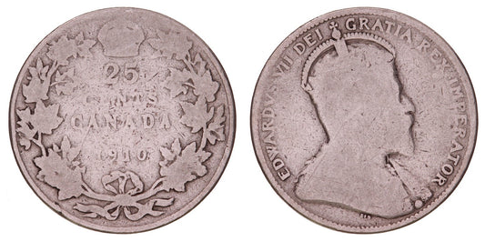 CANADA 25 cents 1910 / Silver / F