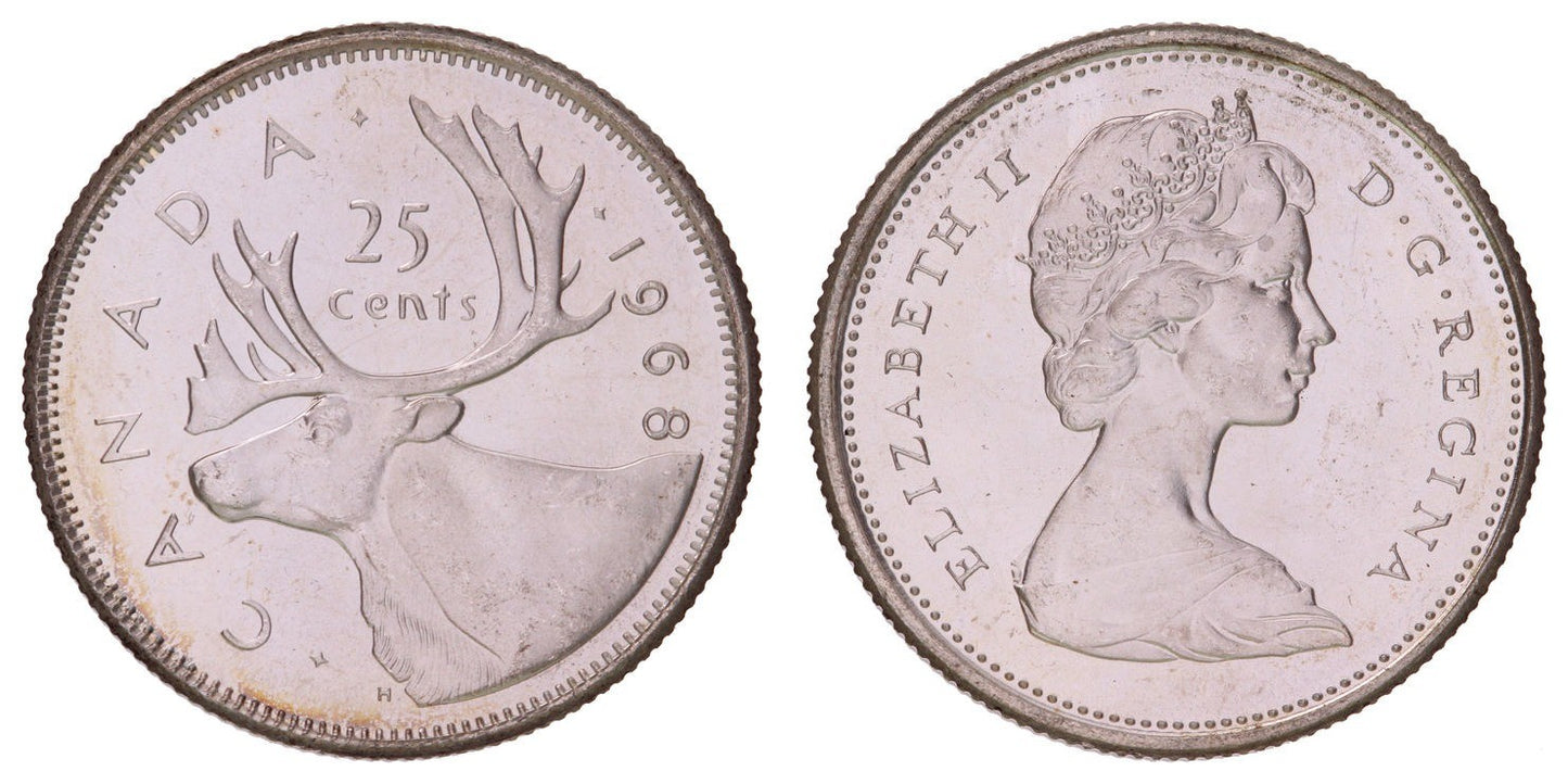 CANADA 25 cents 1968 / Silver / UNC
