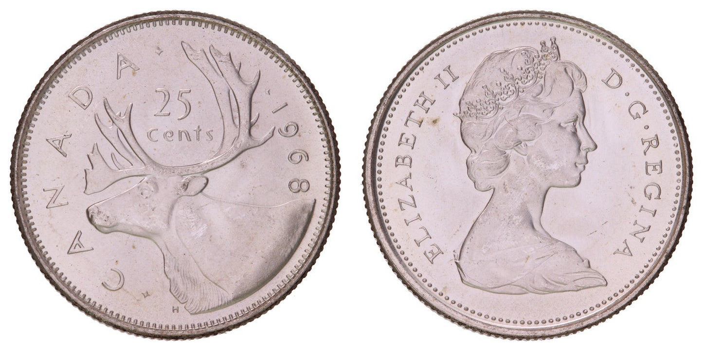 CANADA 25 cents 1968 / Silver / UNC