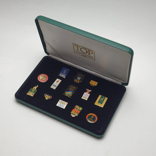 UNITED STATES OF AMERICA 1996 Atlanta Olympic Games Sponsor Companies lapel pins set in box